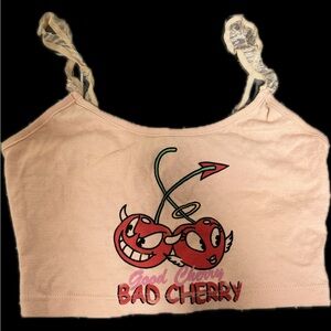 Pink and Red Cherry Top